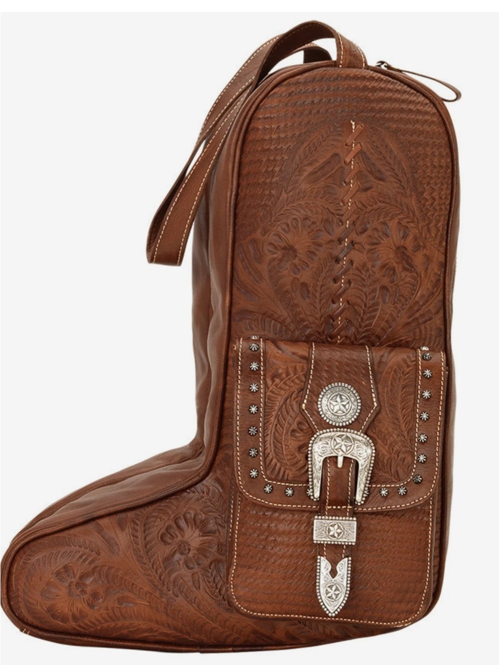 American West Retro Leather Boot Bag